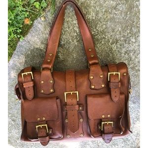 Lush brand leather satchel bag